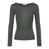 Chantelle - T-shirt L/æ I Uld/silke Slate Grey