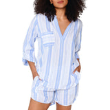 Lingadore - Strand Sæt Bomuld Blue Stripe