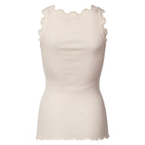 Rosemunde - Classic Silke Top Med Blonde Soft Rose