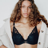 Chantelle - Fleurs Plunge BH Svart