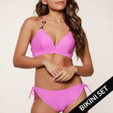 Lingadore - Vatteret Triangle Bikini Sæt Pink