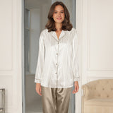 Lady avenue - Satin De Luxe Pyjamas Moon/white