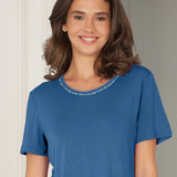 Lady avenue - Bambus Pyjamas Blue/grey Floral