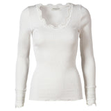 Rosemunde - Silke Bluse Med Blondekant New White