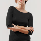 Chantelle - T-shirt L/æ I Uld/silke Sort