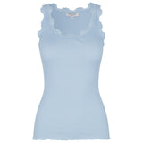 Rosemunde - Classic Silke Top Med Blonde Heather Sky