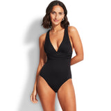 Seafolly - Maillot V-neck Badedragt Svart