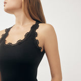 Rosemunde - Iconic Silke Top Med Blonde Sort