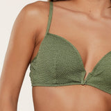 Lingadore - Vatteret Triangle Bikini Top Garden Green