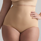 Byebra - Usynlig Højtaljet Trusse Beige