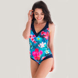Lentiggini swimwear - V-badedragt Fuchsia/navy