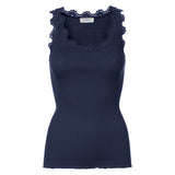Rosemunde - Classic Silke Top Med Blonde Navy