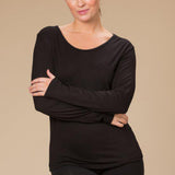 Trofé - Bambus L/æ T-shirt Sort