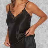 Lady avenue - Silkestopp med spets svart