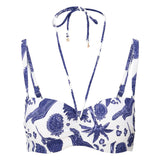 Lingadore - Print Balconette Bikini Top Blue White