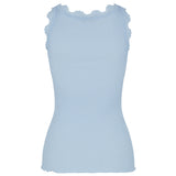 Rosemunde - Classic Silke Top Med Blonde Heather Sky