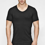 JBS of Denmark Herre - Øko Bomuld T-shirt V-Neck Svart