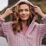 Lingadore - Fluffy Kåbe med Lynlås Mauve Shadow