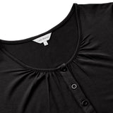 Lady avenue - Bambus Natkjole Med Knap Sort