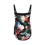 Lentiggini swimwear - Blomstret Stropløs Badedragt Black/multicolour