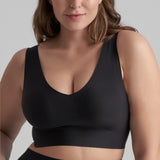 Byebra - Top Med V-hals Sort