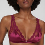 Esprit - Satin Lace Top Dark Pink