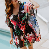 Lentiggini swimwear - Blomstret Sarong Black/multicolour