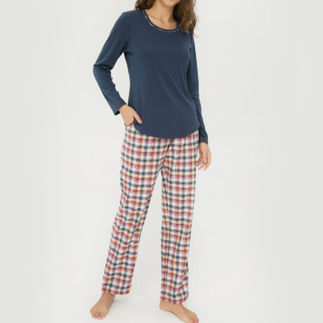 Lady avenue - Flannel Pyjamas Indigo/Amber