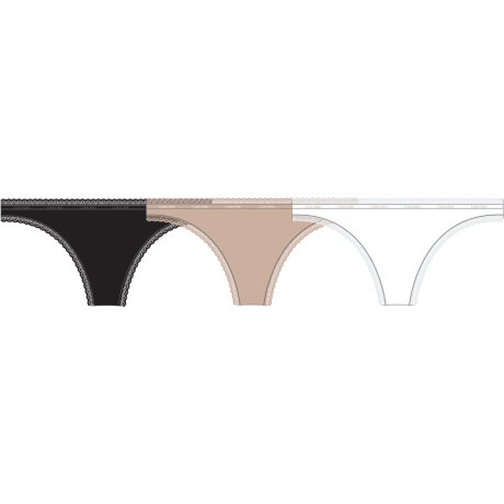 Calvin Klein - Buttom's Up 3-Pak String Sort/Hvid/Skin