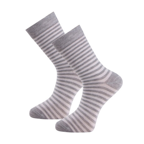 Trofé - 2-pak Bambus Strømpe Strib Grå