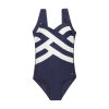 Lentiggini swimwear - Badedragt med Striber Navy/Hvid