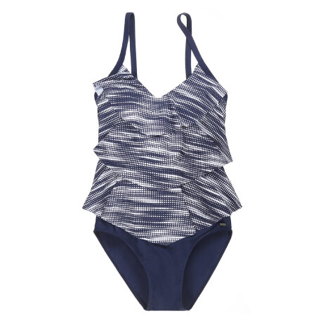 Lentiggini swimwear - Badedragt med Flæser Navy/Hvid