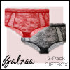 Balzaa - Giftbox 2 Pieces Wow Waist Brief Rød & Svart