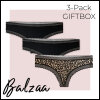 Balzaa - Giftbox 3 Pieces Surprise Me String Svart/Leo/Svart