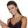Lady avenue - Sidenchemise med Spets Aubergine Lady avenue - Sidenchemise med Spets Aubergine