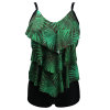 Lentiggini swimwear - Palm Beach Tankini med Shorts Svart/Grön