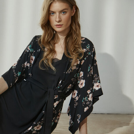 Aruelle - Rosie Kimono Black/Mønstret 