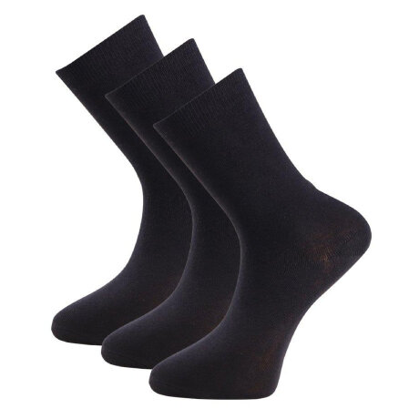 Trofé - 3-Pak Strømpe i Bomuld Sort