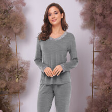 Lady avenue - Bambus Pyjamas Grey Melange