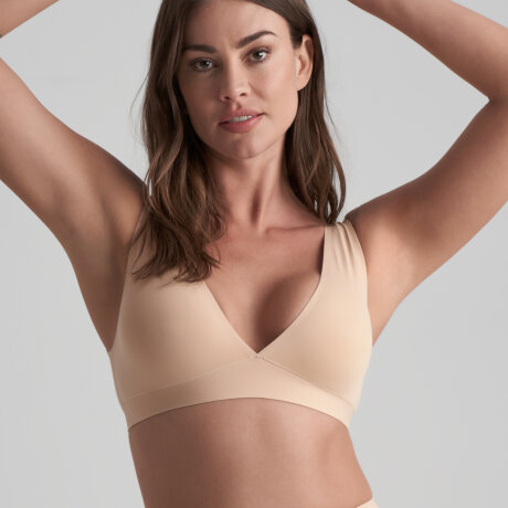 Bye bra - BH Top med dyb udskæring Beige
