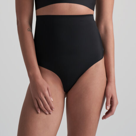 Bye bra - Usynlig Højtaljet String Sort