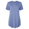 Lady avenue - Bambus Natkjole med kort ærme Light Denim