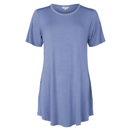 Lady avenue - Bambus Natkjole med kort ærme Light Denim