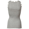Rosemunde - Classic Silke Top med Blonde Light Grey Melange