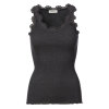 Rosemunde - Classic Silke Top med Blonde Dark Grey Melange