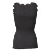 Rosemunde - Classic Silke Top med Blonde Dark Grey Melange