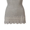 Rosemunde - Silke Top med blondekant Light Grey Melange
