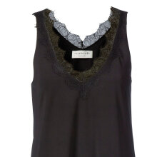 Rosemunde - Tank Top med Blonder Sort