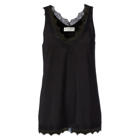 Rosemunde - Tank Top med Blonder Sort