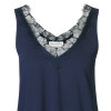Rosemunde - Tank Top med Blonder Dark Blue
